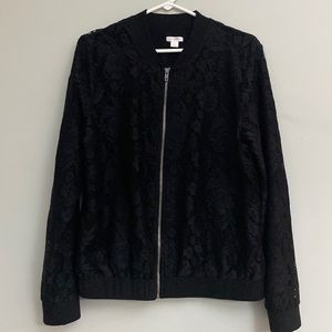 Xhilaration womens black lace jacket size L
